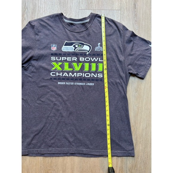 2014 SEATTLE SEAHAWKS Super Bowl XLVIII Champions (XXL) T-Shirt RUSSELL WILSON - Picture 6 of 8
